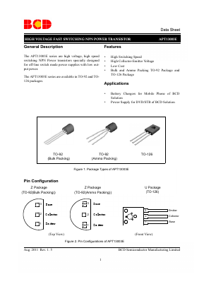APT13003EZTR-G1 Datasheet PDF BCD Semiconductor