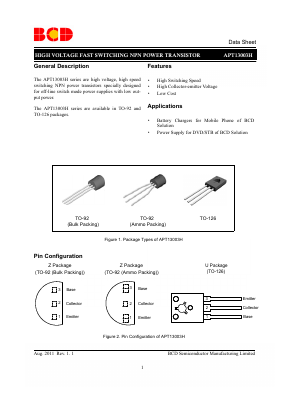 APT13003HZ-G1 Datasheet PDF BCD Semiconductor