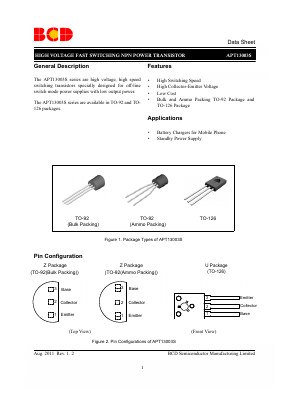 APT13003SU-G1 Datasheet PDF BCD Semiconductor