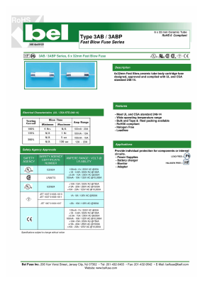3AP300-R Datasheet PDF Bel Fuse Inc.