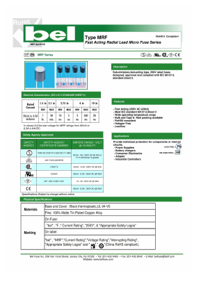 MRF4 Datasheet PDF Bel Fuse Inc.