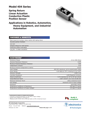 404 Datasheet PDF BI Technologies
