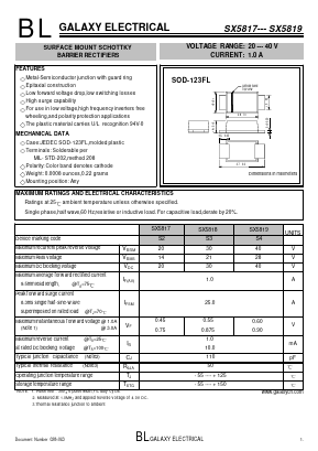 SX5818 Datasheet PDF Galaxy Semi-Conductor