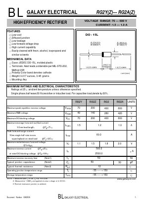 RG2 Datasheet PDF Galaxy Semi-Conductor