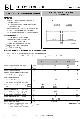 1N19 Datasheet PDF Galaxy Semi-Conductor