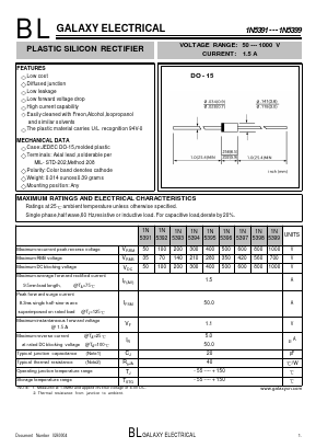 1N5391 Datasheet PDF Galaxy Semi-Conductor