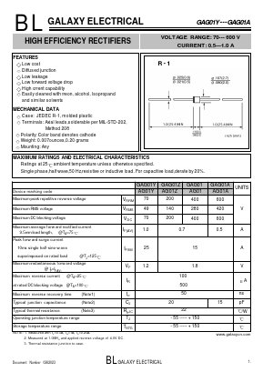 GAG01Z Datasheet PDF Galaxy Semi-Conductor