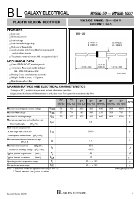 BY550-100 Datasheet PDF Galaxy Semi-Conductor