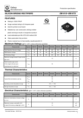 DB103S Datasheet PDF Galaxy Semi-Conductor