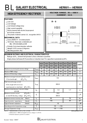 HER607 Datasheet PDF Galaxy Semi-Conductor
