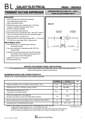 P6KE36 Datasheet PDF Galaxy Semi-Conductor
