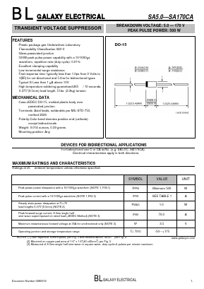 SA54CA Datasheet PDF Galaxy Semi-Conductor