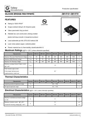 DB152S Datasheet PDF Galaxy Semi-Conductor