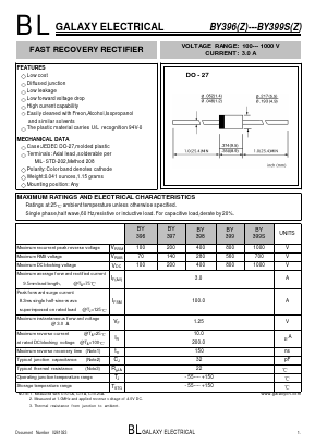 BY398 Datasheet PDF Galaxy Semi-Conductor
