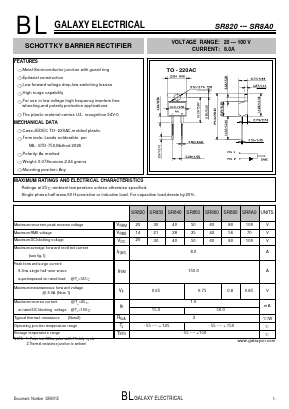 SR840 Datasheet PDF Galaxy Semi-Conductor