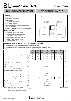 FR606G Datasheet PDF Galaxy Semi-Conductor