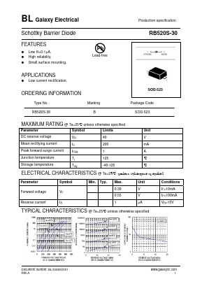 RB520S-30 Datasheet PDF Galaxy Semi-Conductor