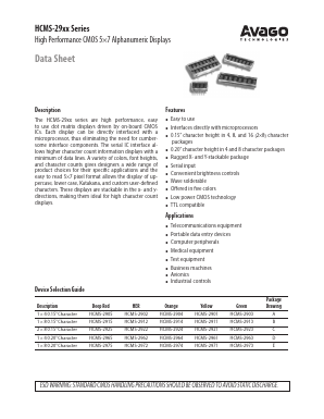 HCMS-2961 Datasheet PDF Broadcom Corporation