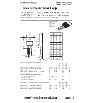 TIP122 Datasheet PDF Boca Semiconductor
