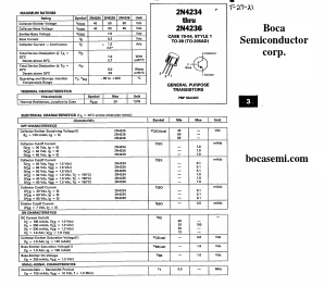 2N4234 Datasheet PDF Boca Semiconductor
