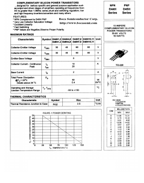 D45H5 Datasheet PDF Boca Semiconductor
