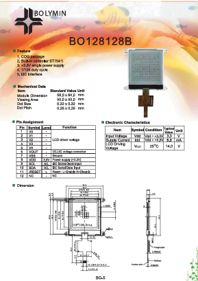 BO128128B Datasheet PDF BOLYMIN Inc