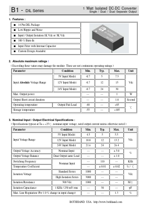 B1-1205D01 Datasheet PDF Bothhand USA, LP.