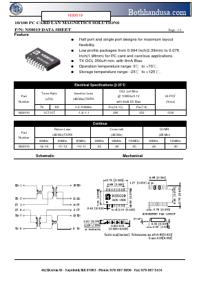 NS0019 Datasheet PDF Bothhand USA, LP.