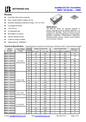 BMA1-12DAH6 Datasheet PDF Bothhand USA, LP.