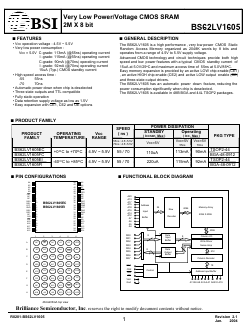 BS62LV1605ECG70 Datasheet PDF Brilliance Semiconductor