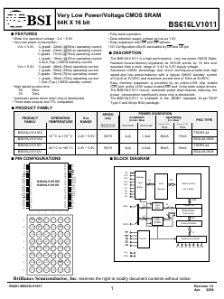 BS616LV1011EI-70 Datasheet PDF Brilliance Semiconductor