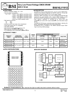 BS616LV1012AIP70 Datasheet PDF Brilliance Semiconductor