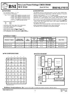 BS616LV1613FCG70 Datasheet PDF Brilliance Semiconductor