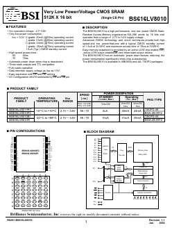 BS616LV8010EC-55 Datasheet PDF Brilliance Semiconductor