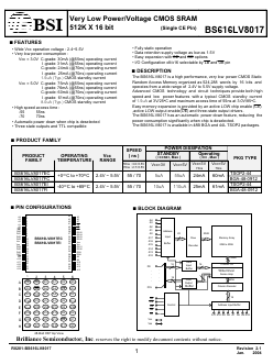 BS616LV8017FI Datasheet PDF Brilliance Semiconductor