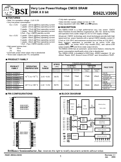 BS62LV2006TC55 Datasheet PDF Brilliance Semiconductor