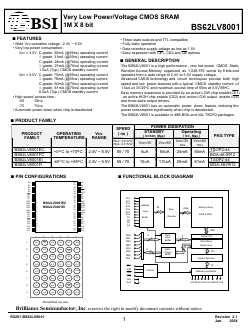 BS62LV8001EIP70 Datasheet PDF Brilliance Semiconductor