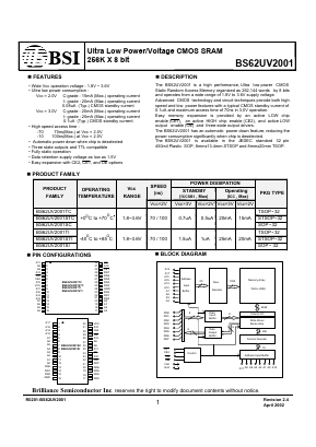 BS62UV2001TI Datasheet PDF Brilliance Semiconductor