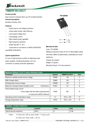 TMBRF30150CT Datasheet PDF Bruckewell Technology LTD