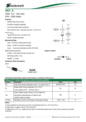 5KP170 Datasheet PDF Bruckewell Technology LTD