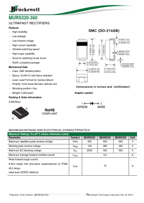 MURS320-360 Datasheet PDF Bruckewell Technology LTD