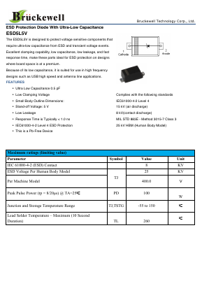 ESD5L5V Datasheet PDF Bruckewell Technology LTD