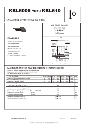 KBL6005 Datasheet PDF Bytesonic Electronics Co., Ltd.