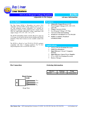 B1584 Datasheet PDF Bay Linear