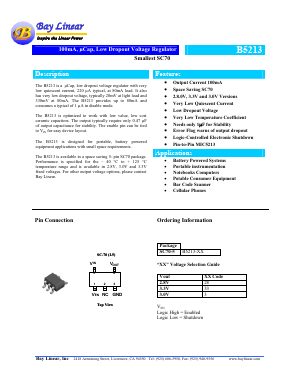 B5213 Datasheet PDF Bay Linear