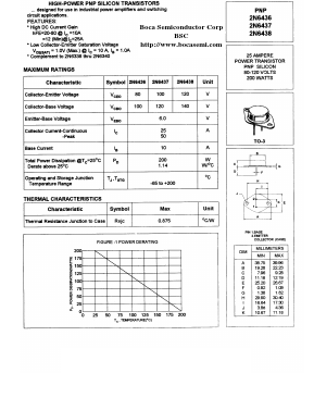 2N6436 Datasheet PDF Boca Semiconductor