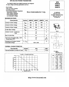 2N6678 Datasheet PDF Boca Semiconductor