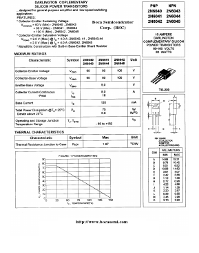 2N6044 Datasheet PDF Boca Semiconductor