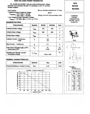 BU326 Datasheet PDF Boca Semiconductor