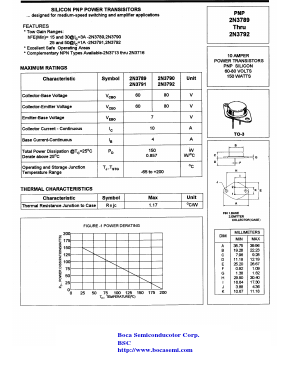 2N3791 Datasheet PDF Boca Semiconductor